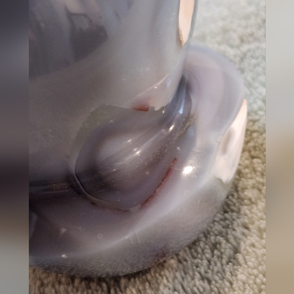 Grey Blue Orca Agate Fat Mushroom Carving- Large - Picture 11 of 16